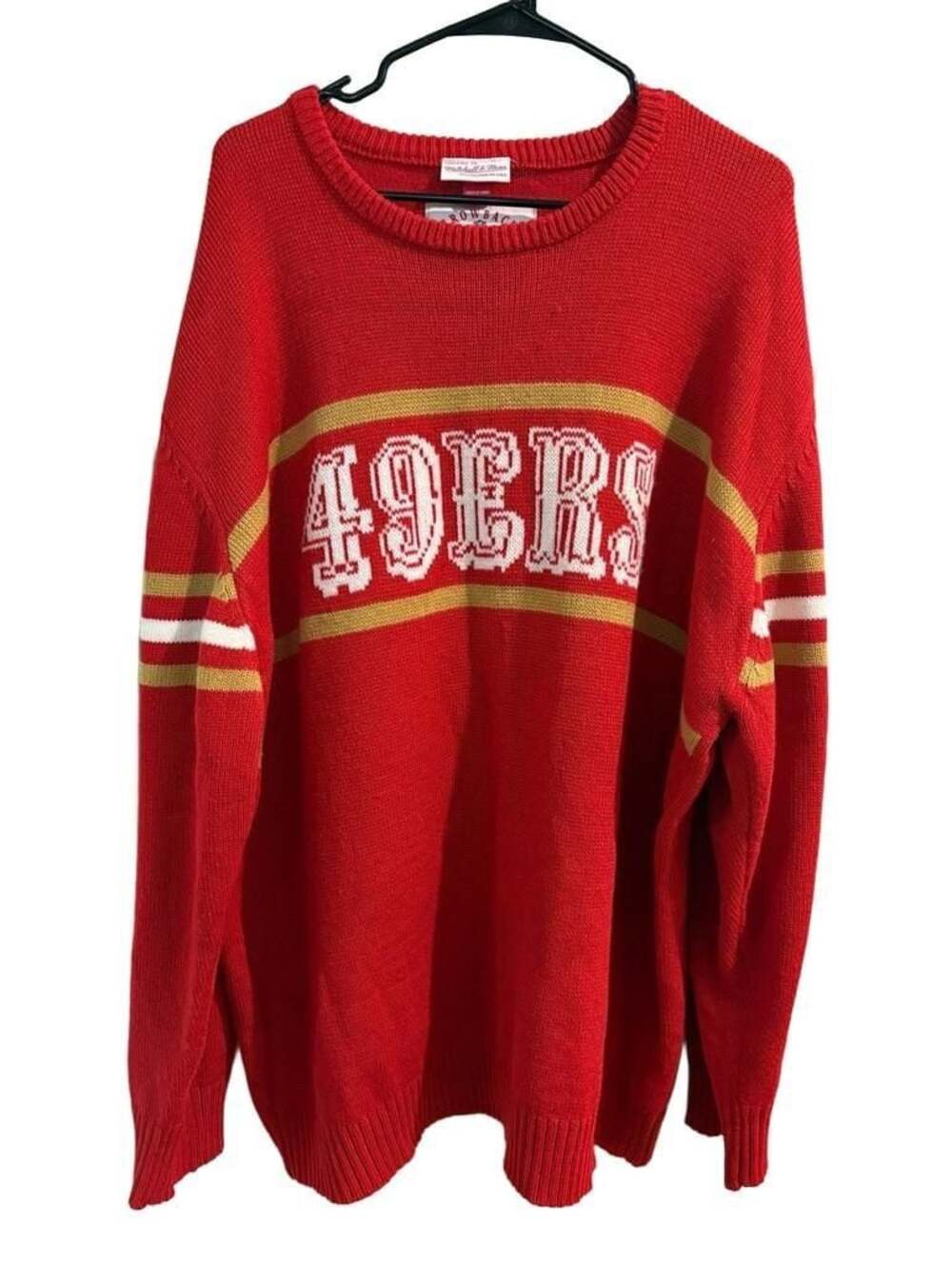 San Francisco 49ers Mitchell & Ness Throwbacks Pullover Sweater size 5XL fits li